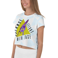 Yoga pose wearing Mindful Breeze Women's Crop Tee.