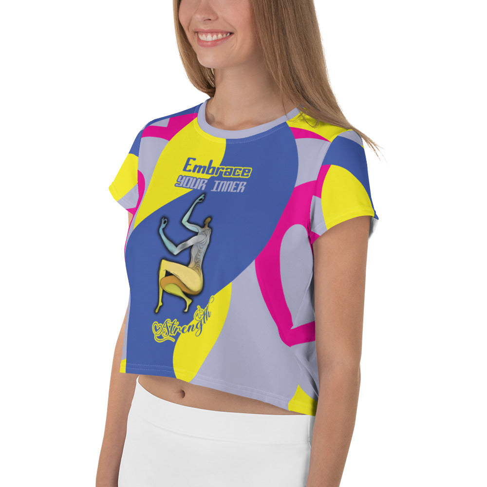 Tide Flow Women's Crop Tee with breathable fabric design.