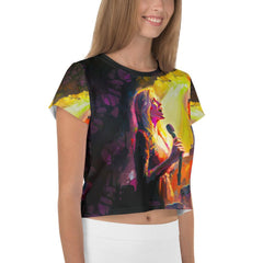 NS-970 Print Crop Tee styled in a casual outfit