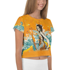 Fashion-forward Surfing 5-30 All-Over Print Tee for beach and casual wear