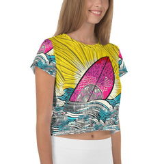 Fashion-forward Surfing 5-32 All-Over Print Tee, ideal for beach and festival vibes