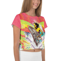 Eye-catching design of Surfing 5-29 All-Over Print Tee for surf enthusiasts