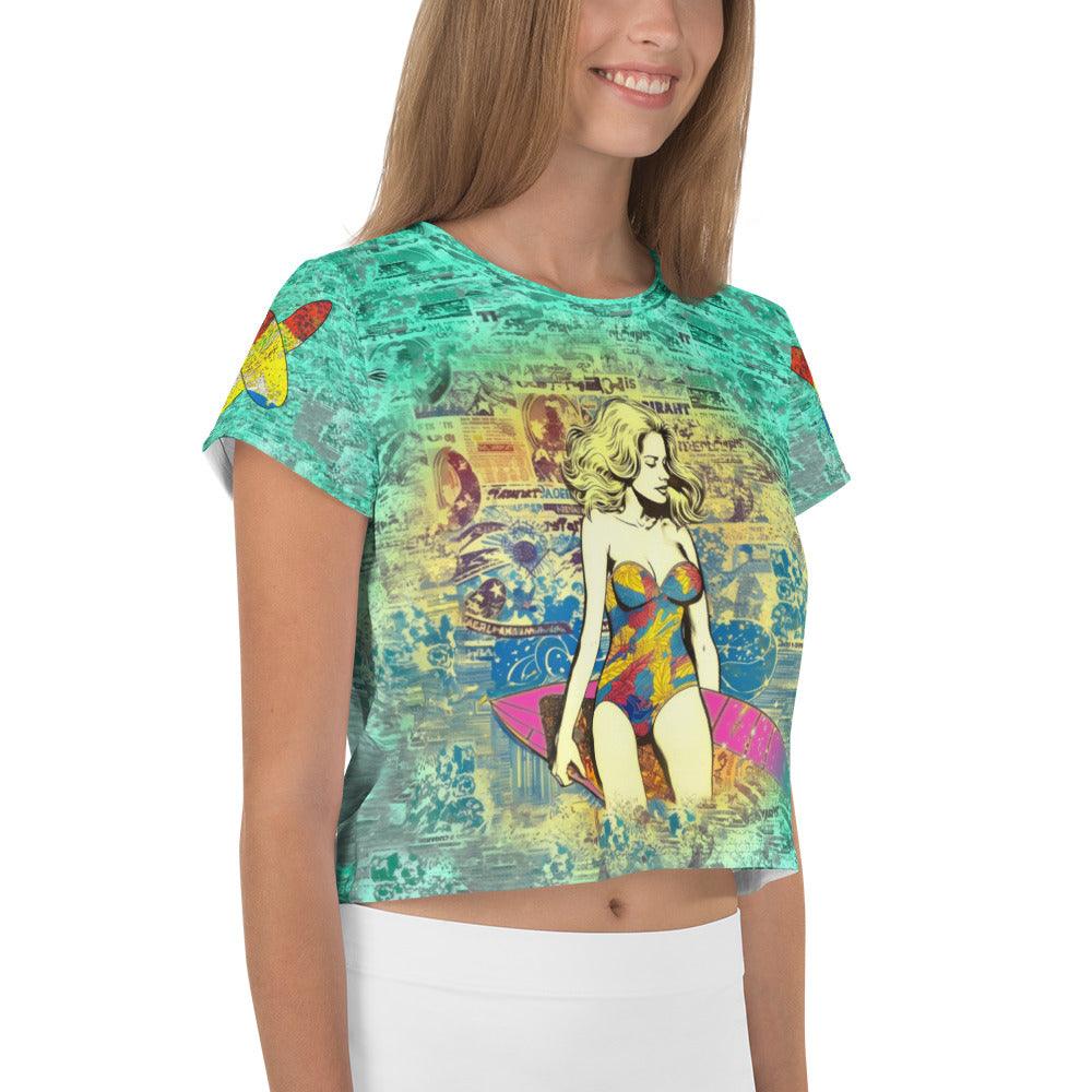 Embrace surf fashion with the stylish and distinctive Surfing 1 23 Crop Tee.