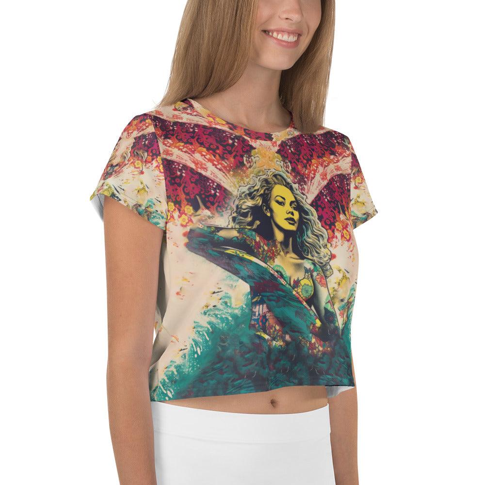 Surfing 1 02 All-Over Print Crop Tee - Beyond T-shirts