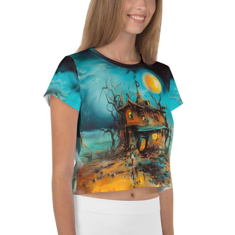 Witchy Elegance All-Over Crop T-Shirt - Beyond T-shirts