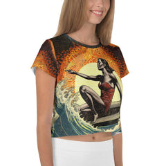 Surf's Up Crop Tee for Women - Beyond T-shirts