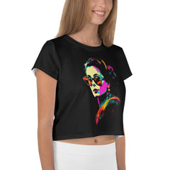 Whimsical Floral All-Over Print Women's Crop Tee - Beyond T-shirts