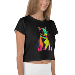 Elegant Whiskers Crop T-Shirt - Beyond T-shirts