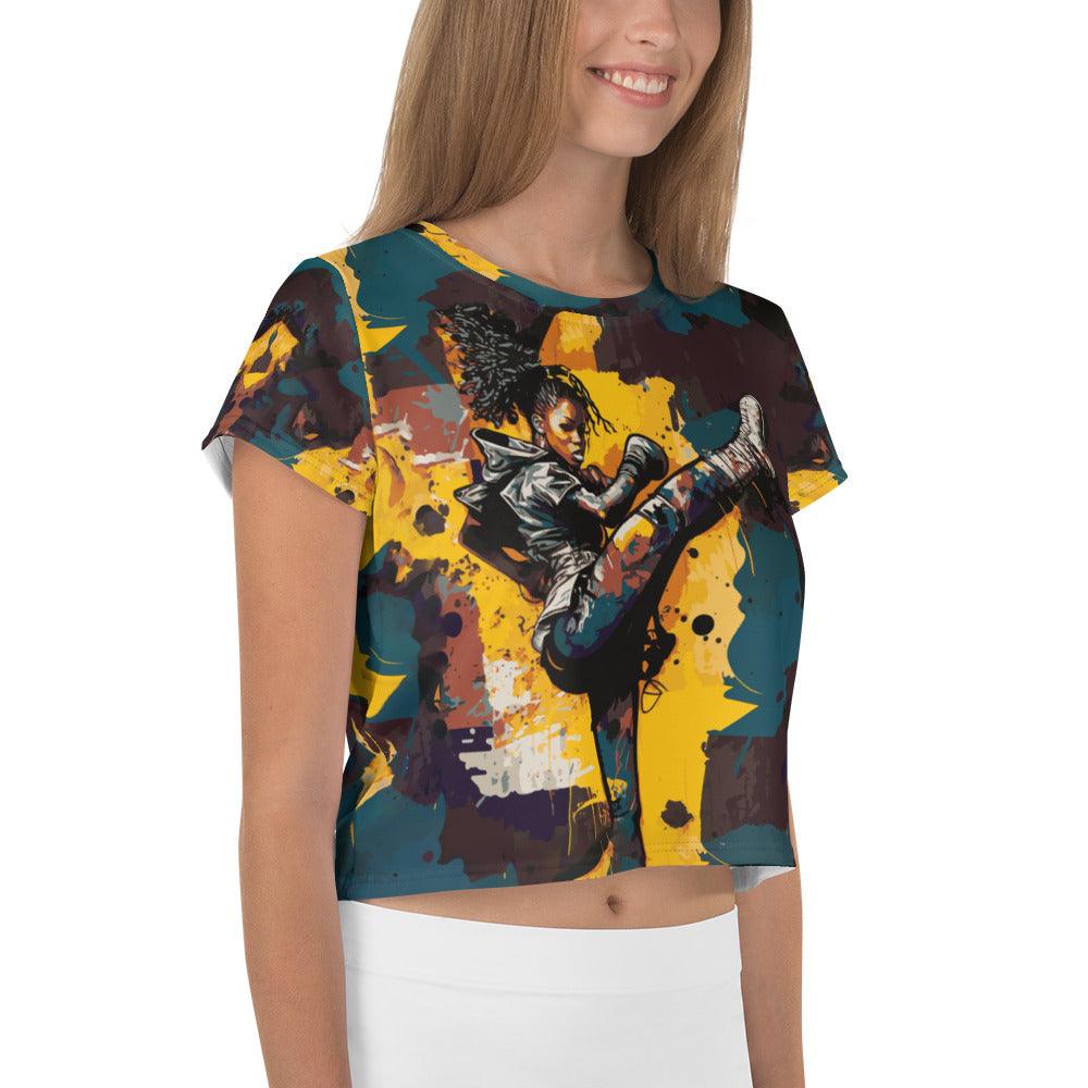 Kickboxing Vibe All-Over Print Crop Top - Beyond T-shirts