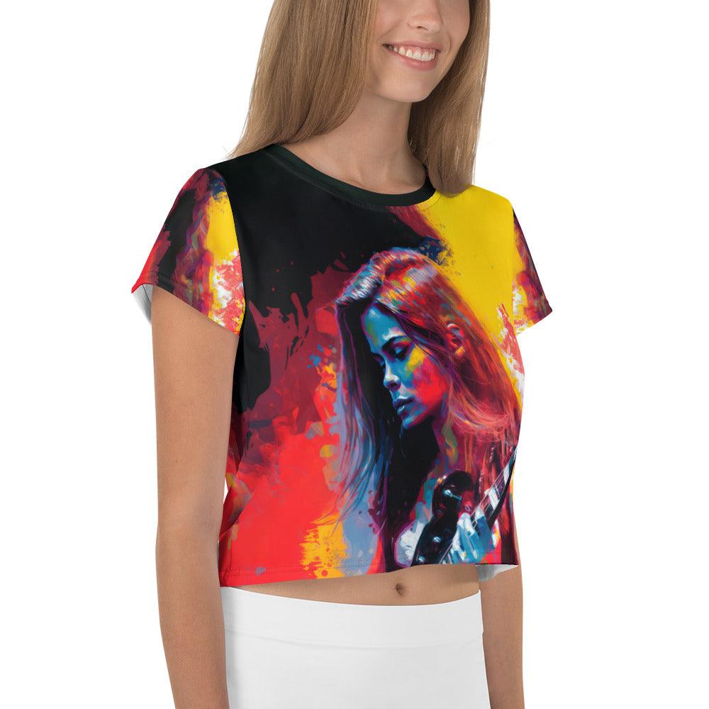 Harmony-inspired Crop Tee - Women's All-Over Print Music Top - Beyond T-shirts