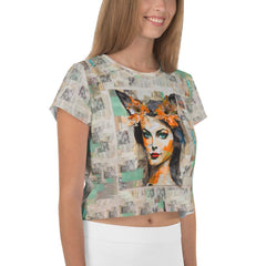 Music Muse Women's All-Over Print Crop T-Shirt - Beyond T-shirts