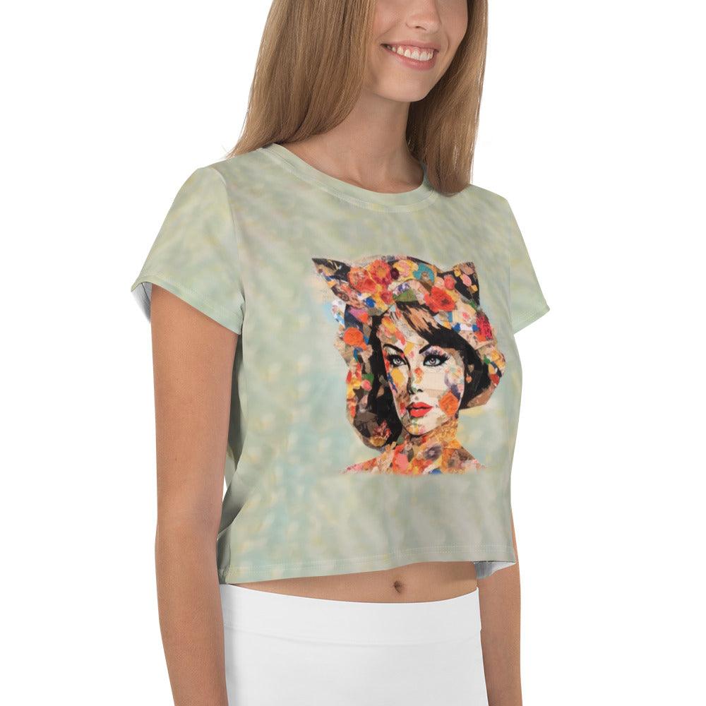 Harmonious Vibes Women's All-Over Print Crop T-Shirt - Beyond T-shirts