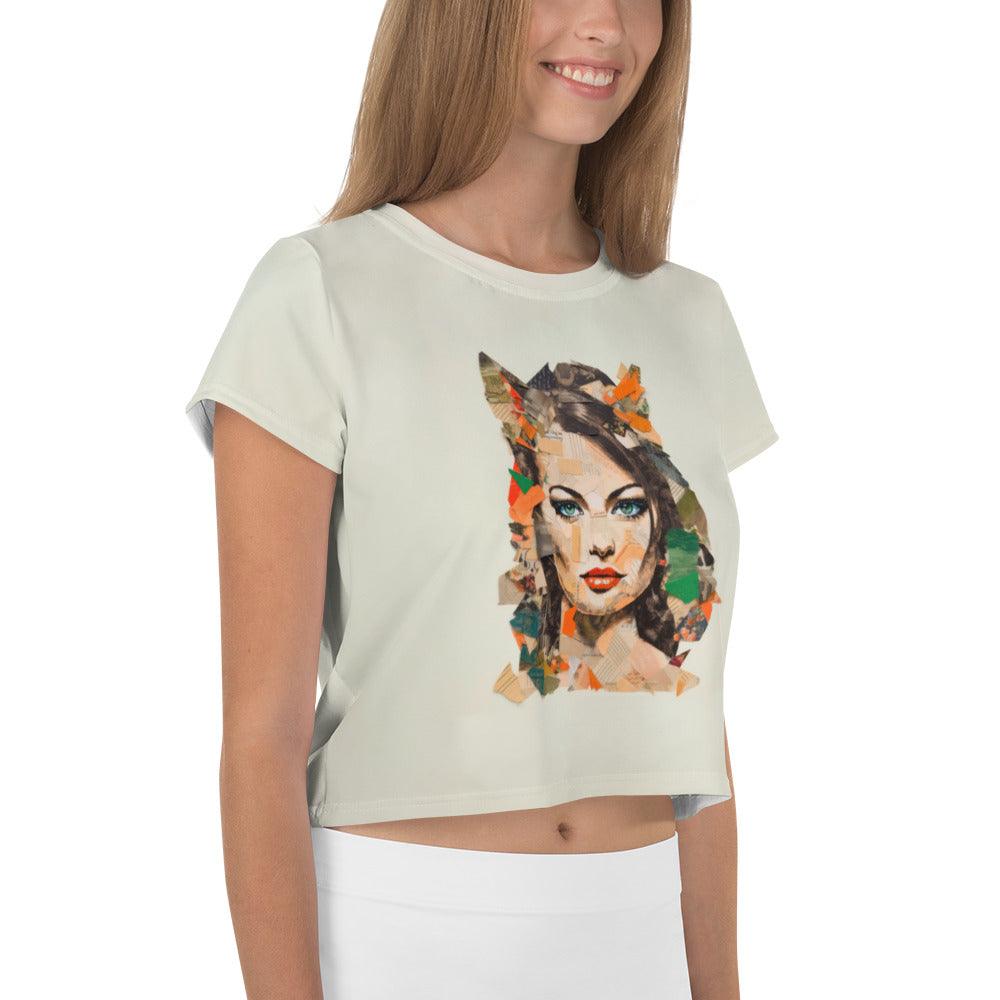 Soundwave Reflections Women's All-Over Print Crop T-Shirt - Beyond T-shirts