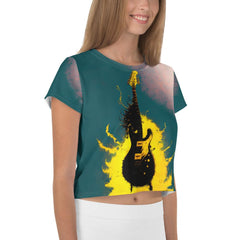 Music Vibes All-Over Print Women's Crop Tee - Beyond T-shirts