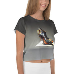 Lunar Sole Futuristic Shoes Crop Tee for Her - Beyond T-shirts