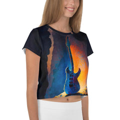 Music Notes Delight All-Over Print Women's Crop Tee - Beyond T-shirts