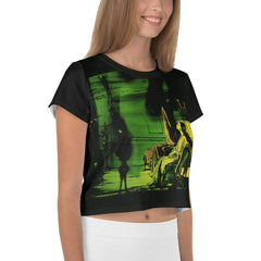 Moonlit Halloween Crop Top Lunar Elegance - Beyond T-shirts