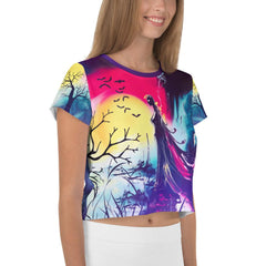 Ghostly Whispers All-Over Print Crop Tee - Beyond T-shirts