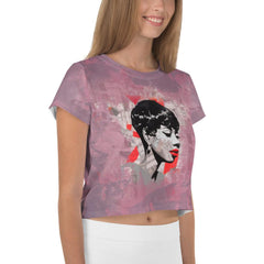 Piano Keys Elegance All-Over Print Crop T-Shirts - Beyond T-shirts