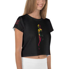 Abstract Expression Women's All-Over Print Crop T-Shirt - Beyond T-shirts