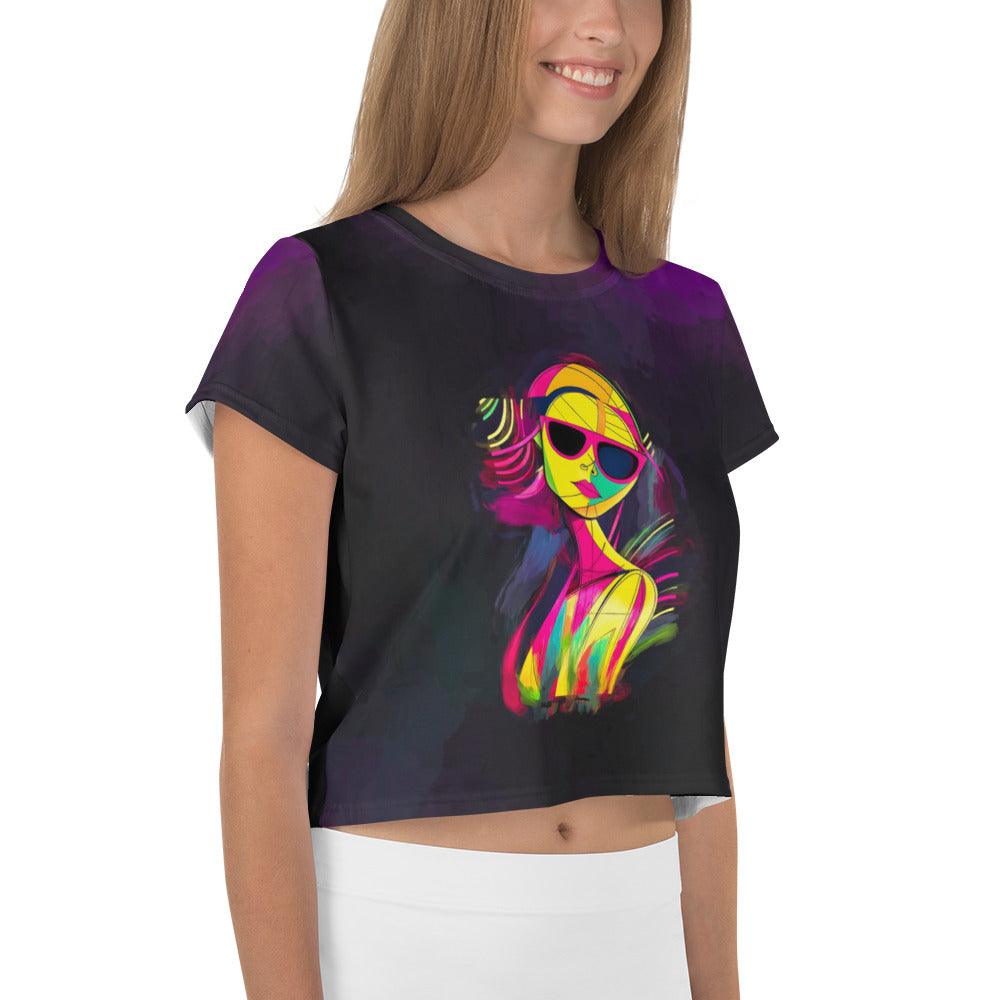 Abstract Expression All-Over Print Women's Crop T-Shirt - Beyond T-shirts