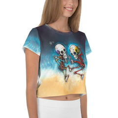 Halloween Harvest Women's All-Over Print Crop T-Shirt - Beyond T-shirts