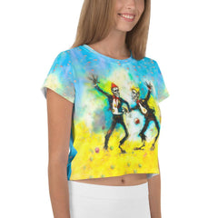 Fright Night Fiesta Women's All-Over Print Crop T-Shirt - Beyond T-shirts