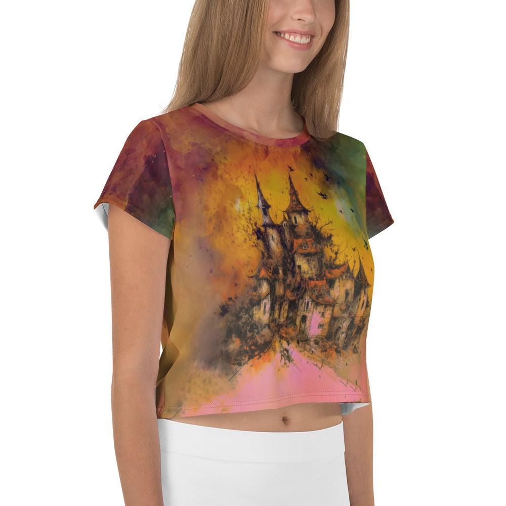 Zombie Zone Halloween Crop T-Shirt - Beyond T-shirts