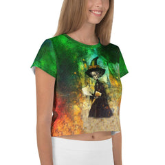 Bats in the Belfry Halloween Crop T-Shirt - Beyond T-shirts