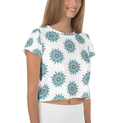 Mystic Lotus Mandala Crop Tee - Beyond T-shirts