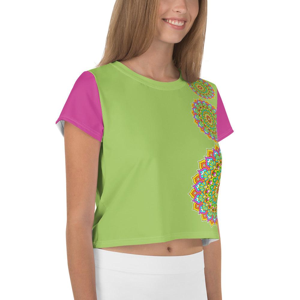 Boho Chic Mandala Crop T-Shirt - Beyond T-shirts