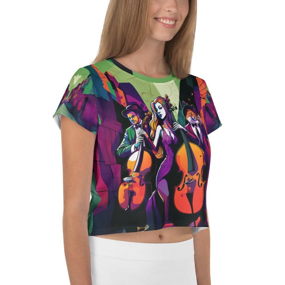 Street Art Grooves All-Over Print Crop Shirt - Beyond T-shirts