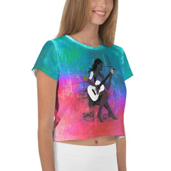 Guitar Solo All-Over Print Crop T-Shirt - Beyond T-shirts