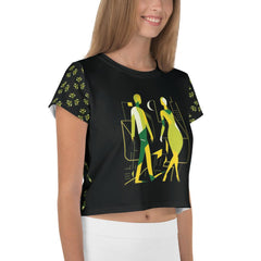 Abstract Ambition All-Over Print Crop T-Shirt - Beyond T-shirts