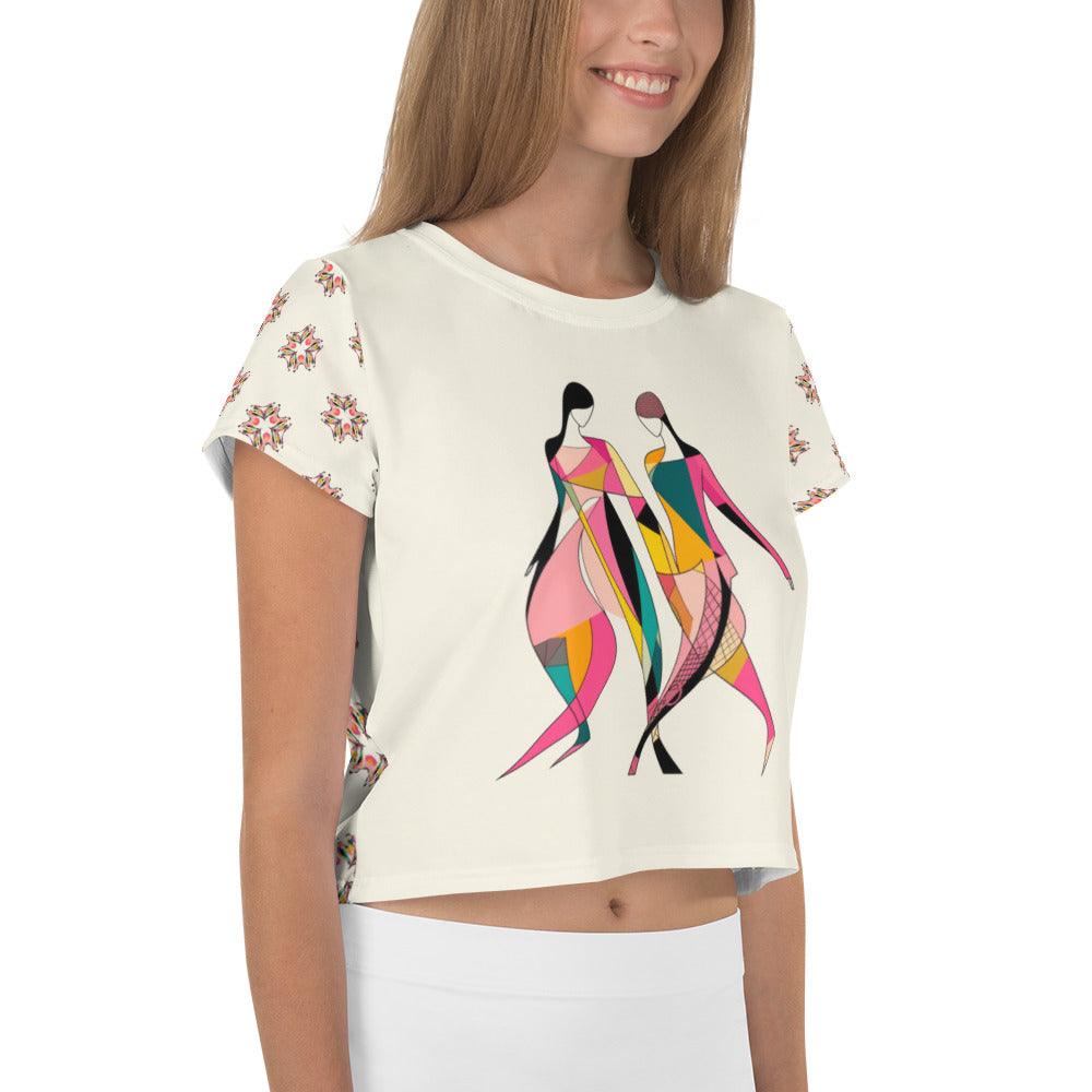 Artistic Reverie All-Over Print Crop T-Shirt - Beyond T-shirts