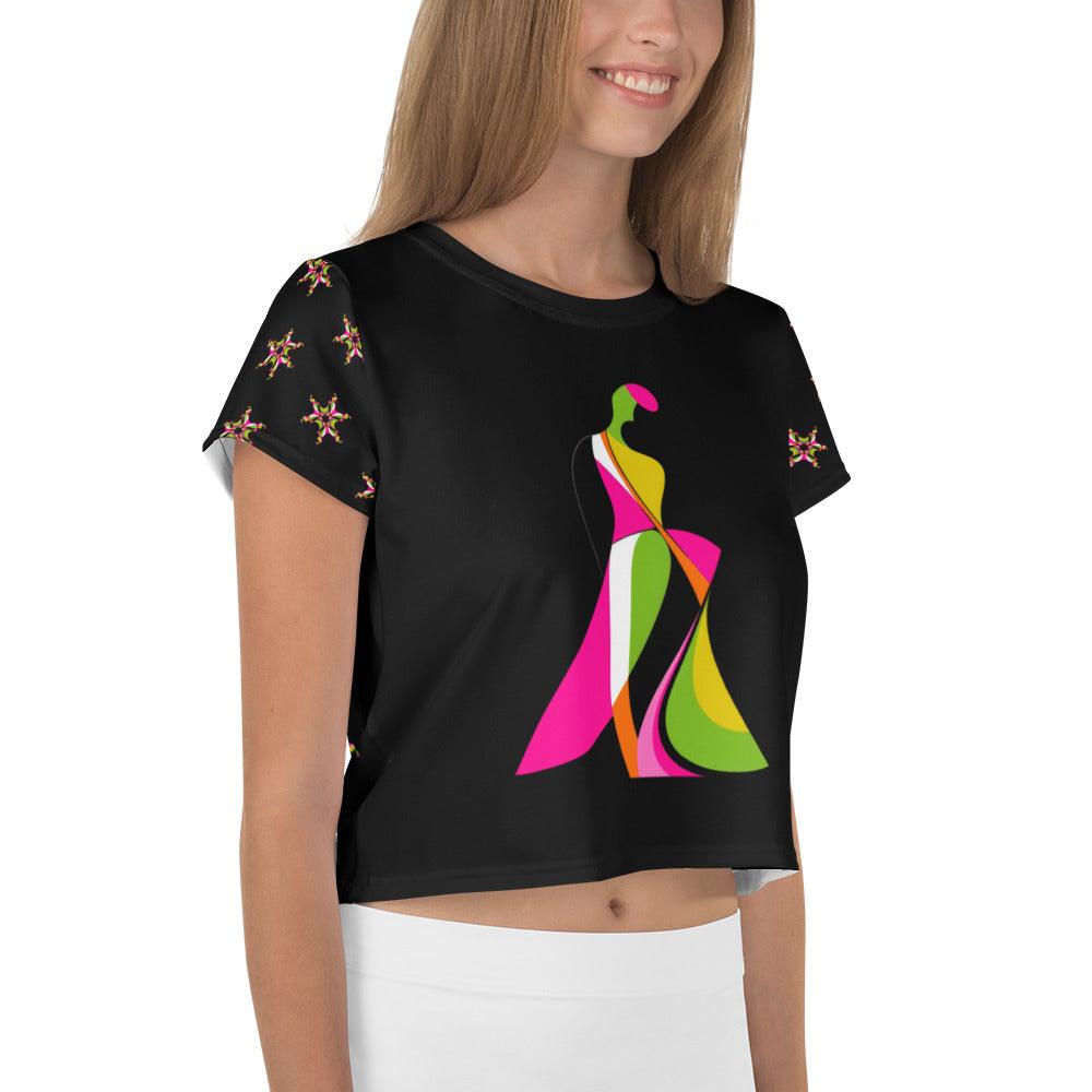 Abstract Adventures All-Over Print Crop T-Shirt - Beyond T-shirts