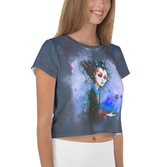 Witchy Elegance Women's Halloween Crop Tee - Beyond T-shirts