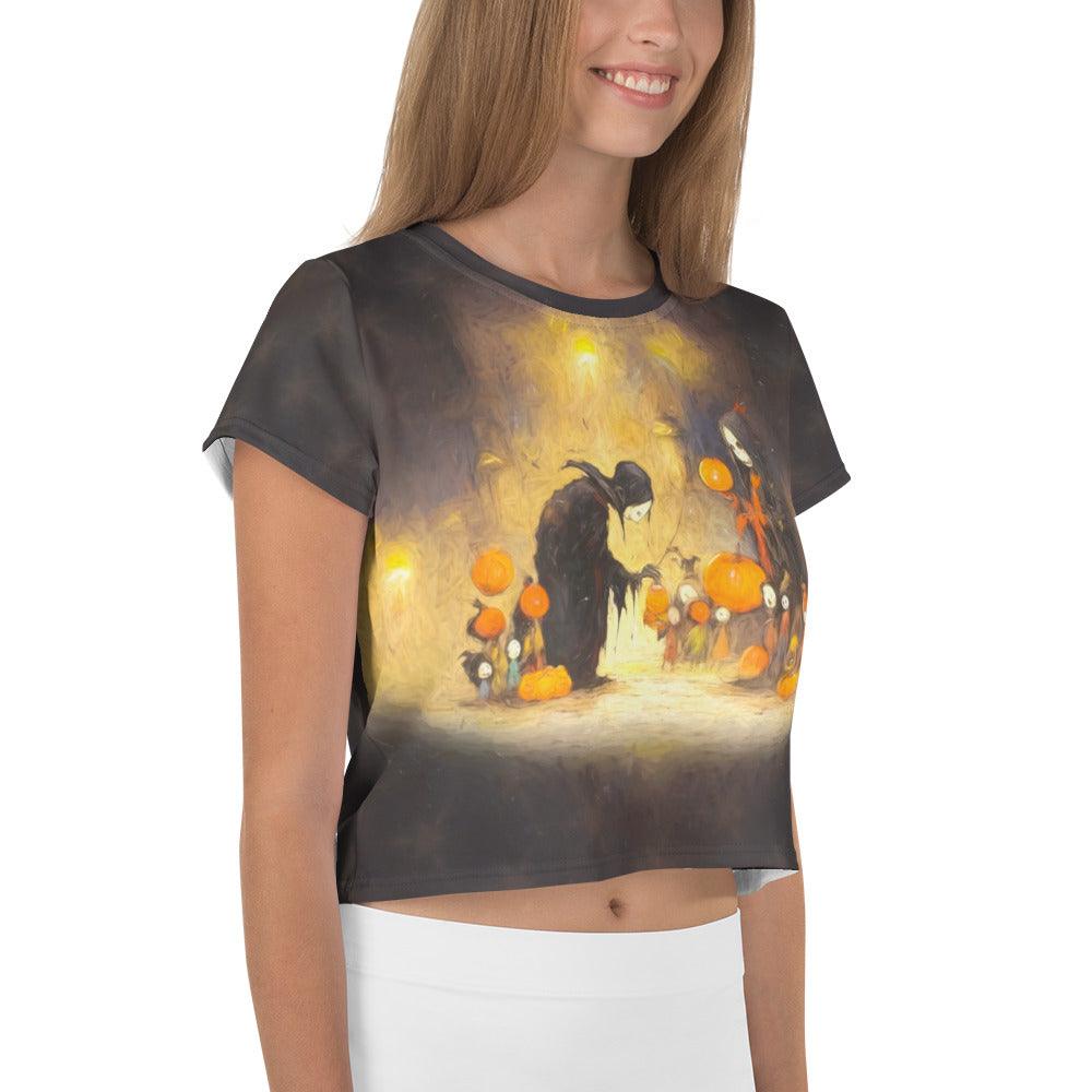 Black Cat Elegance Halloween Tee - Beyond T-shirts