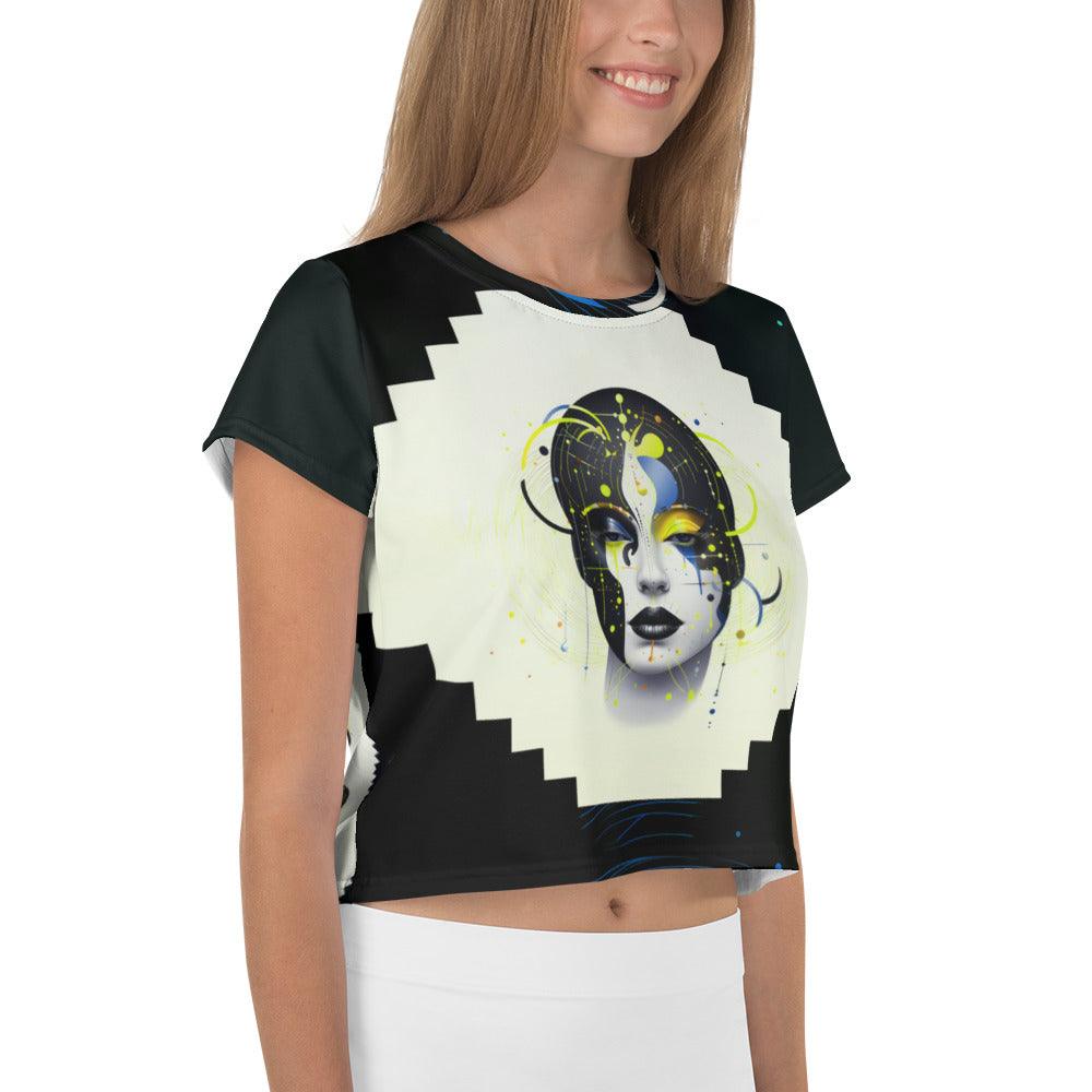 Empowering Expressions in Abstraction: Women's Crop T-Shirt - Beyond T-shirts