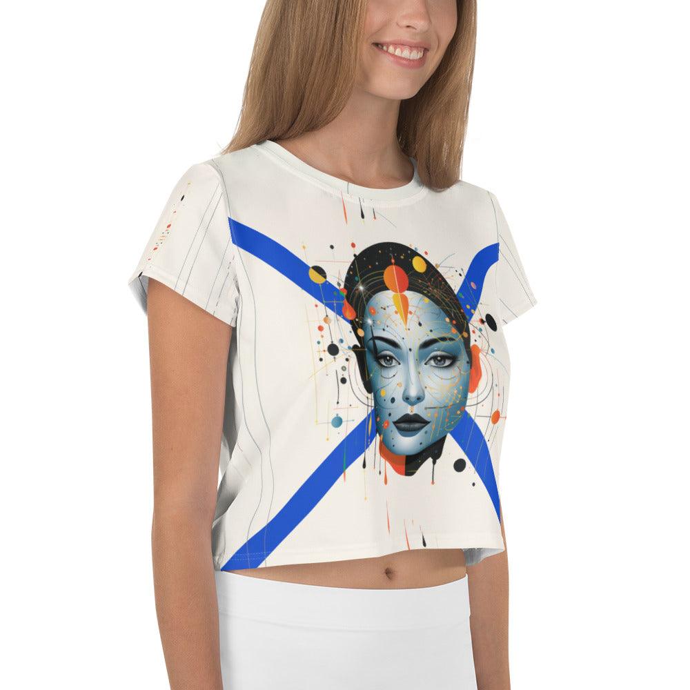 Feminine Energy in Abstract Beauty: Women's Crop Tee - Beyond T-shirts