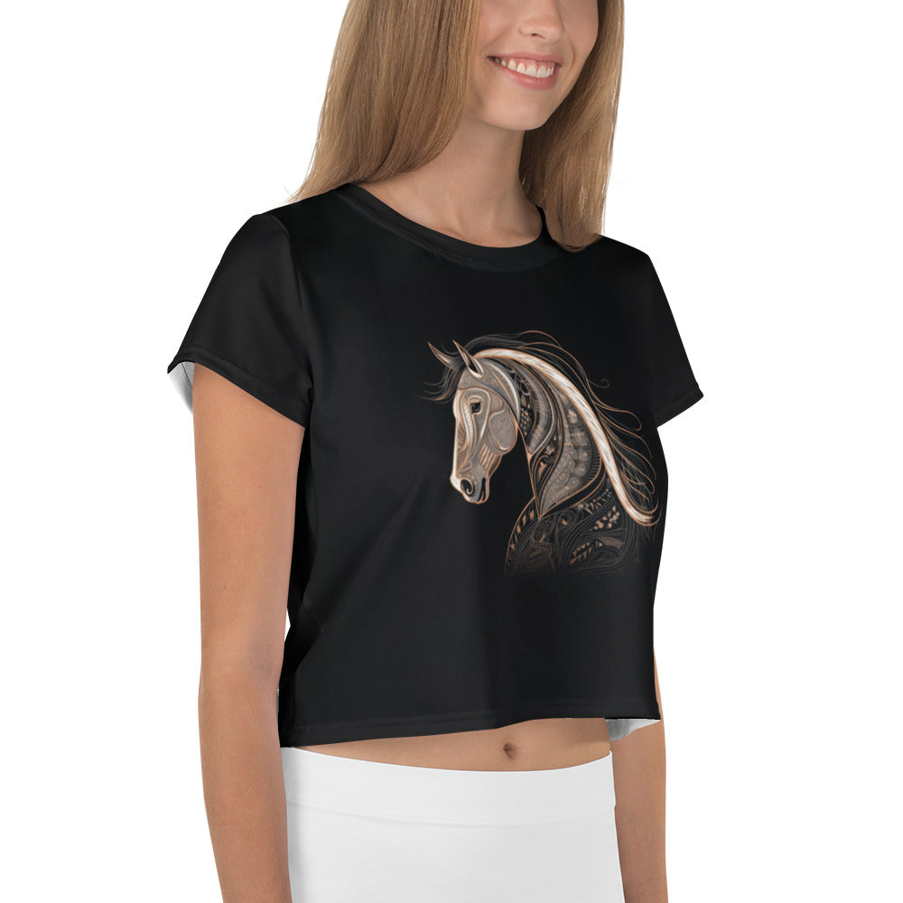 Majestic Macaw Mosaic Women's Crop T-Shirt