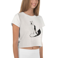 Alluring Armadillo Artistry Women's Crop T-Shirt