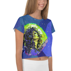 Pitched Petunia Panorama All-Over Print Crop Tee