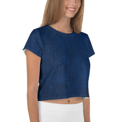 Weathered Steel Texture Crop T-Shirt