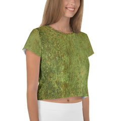 Antique Bronze Texture Crop T-Shirt