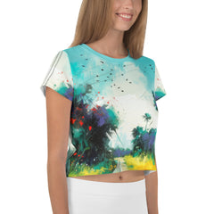 Mountain Majesty Landscape Crop T-Shirt