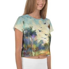 Enchanted Forest Landscape Crop T-Shirt