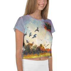 Coastal Sunrise Landscape Crop T-Shirt