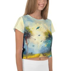 Lakeside Serenity Landscape Crop T-Shirt