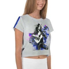 Abstract Essence All-Over Print Crop T-Shirt